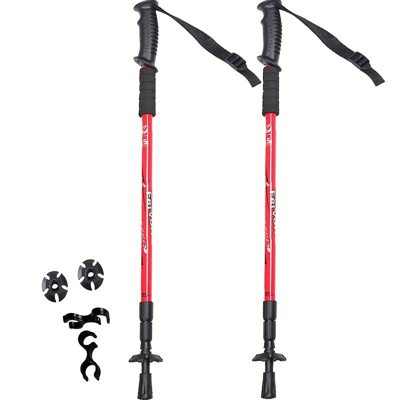 2pcs Telescopic Hiking Stick Lightweight Walking Pole