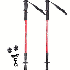2pcs Telescopic Hiking Stick Lightweight Walking Pole