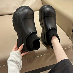 Elastic Slip On Fur Fleece Lined Sport Clogs Waterproof Winter Sandals