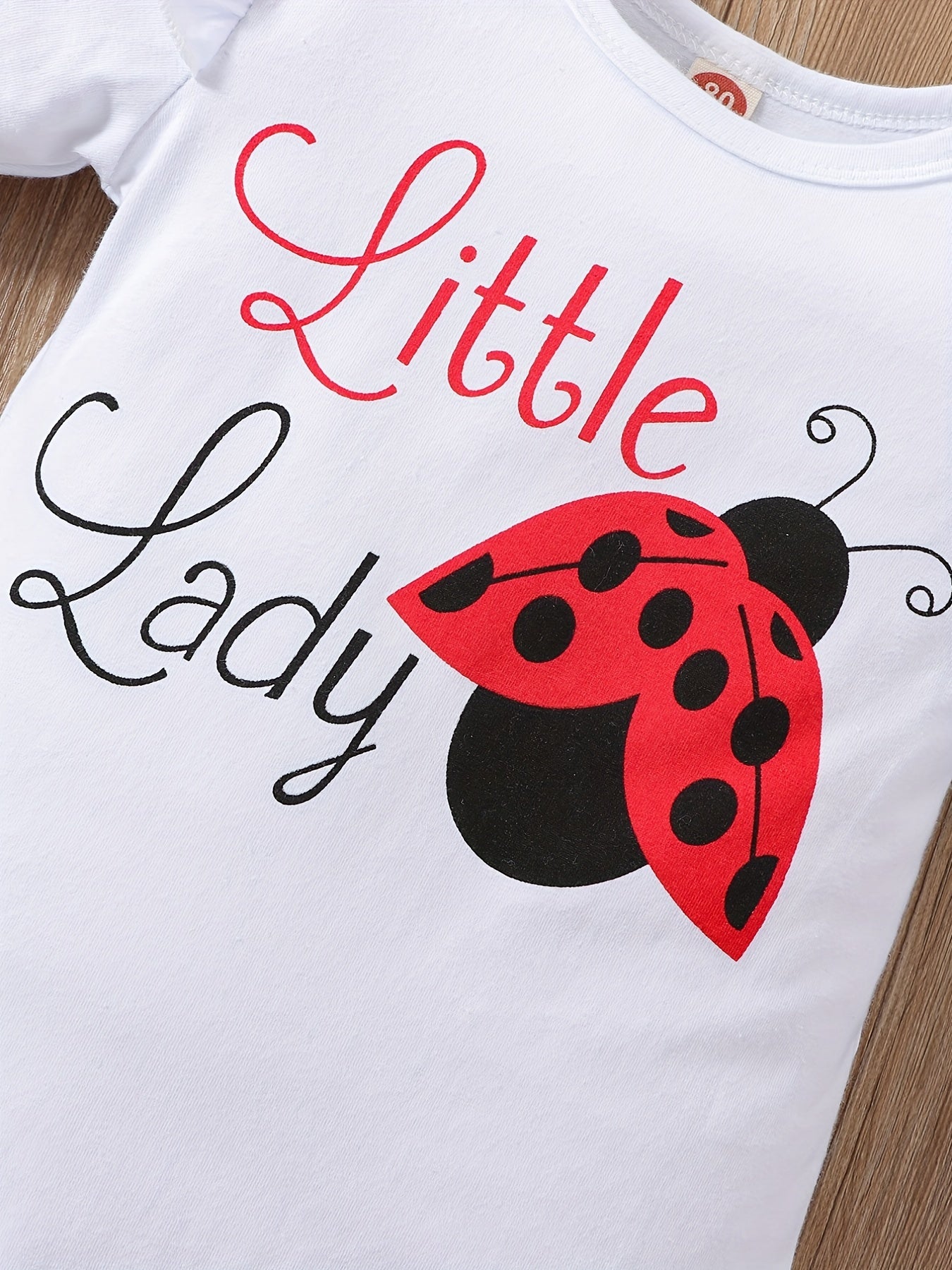 3pcs Newborn Baby Girls Ladybug Cartoon Print Outfit Set