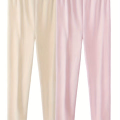 2 Pairs Thermal Pants Soft Comfy Elastic Tights Women's Lingerie