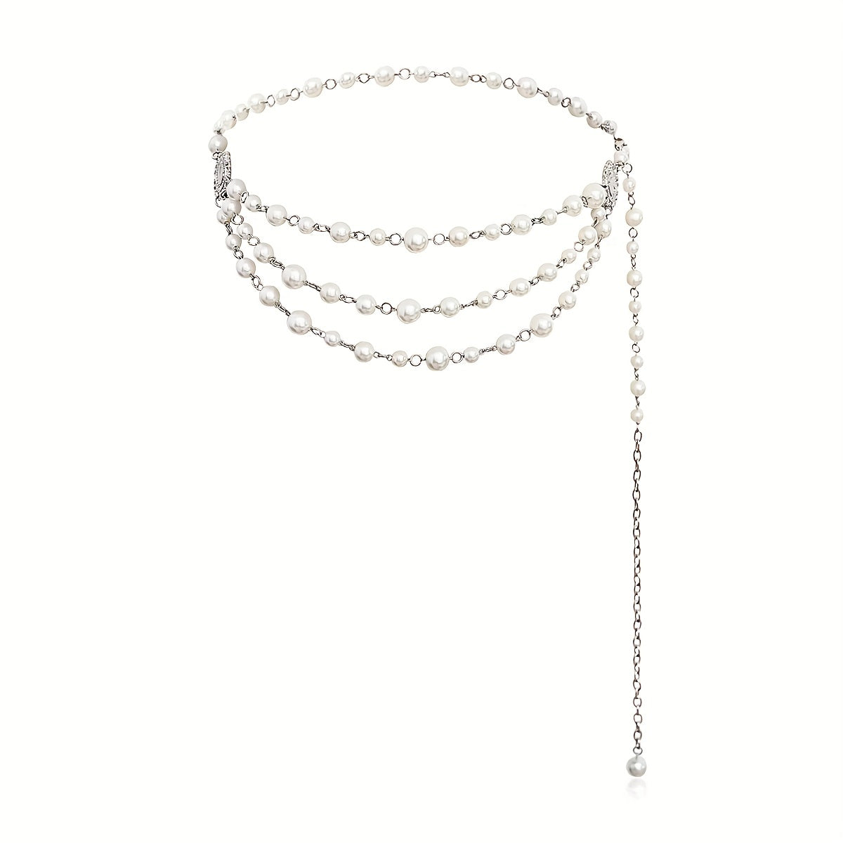 Vintage Faux Pearl Waist Chain with Tassel