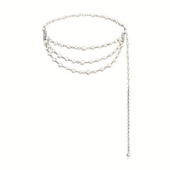 Vintage Faux Pearl Waist Chain with Tassel