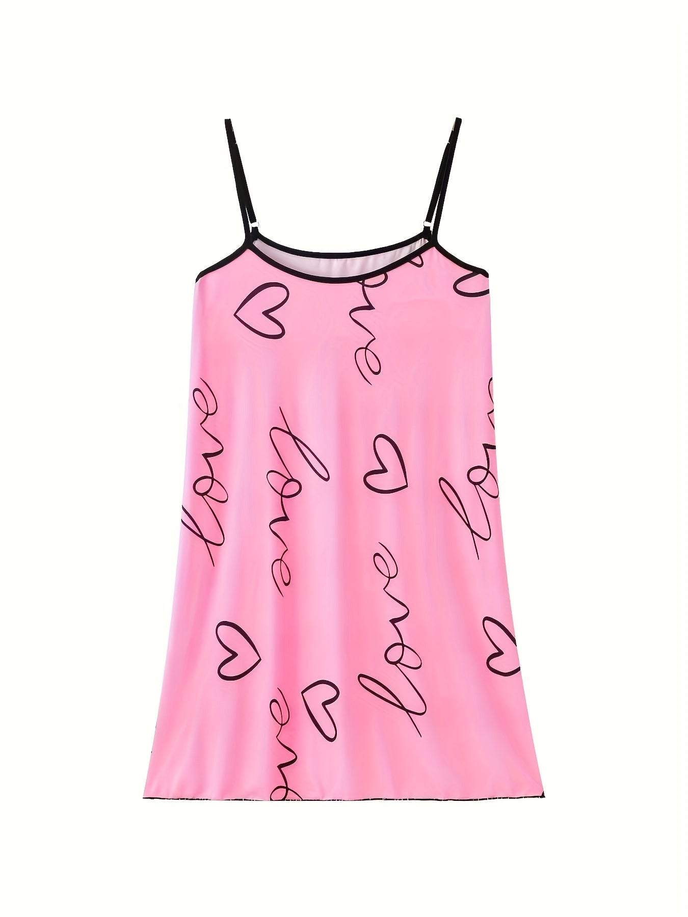 Heart & Art Letter Print Cami Nightdress