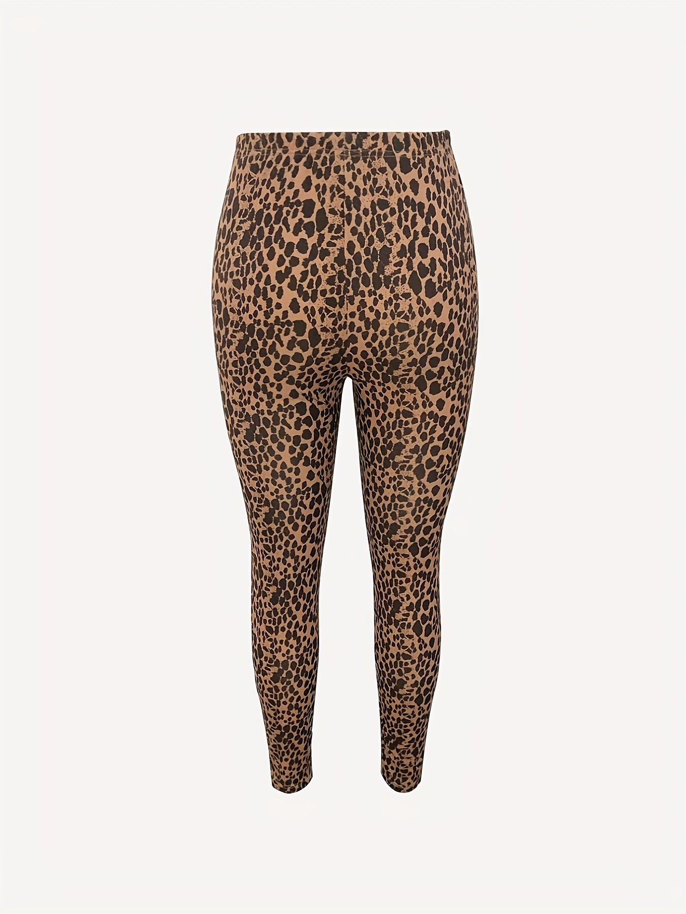 Leopard Print Skinny Leggings Elastic Waist Stretchy Leggings