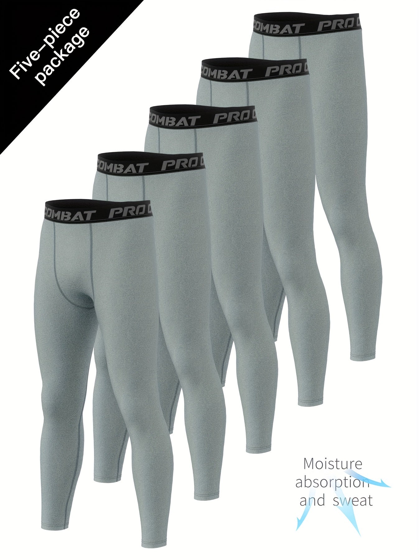 Men's Solid Leggings Quick Dry Sports Compression Pants