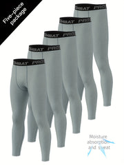 Men's Solid Leggings Quick Dry Sports Compression Pants