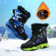Men's Warm Snow Boots Fleece Lined Cozy Outdoor Hiking Shoes