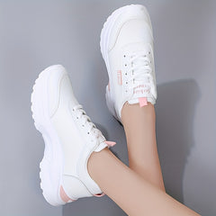 Women's Colorblock Sneakers Anti-Skid Low Top Lace Up Shoes