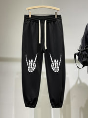 Men's Skull Finger Print Drawstring Lounge Pants