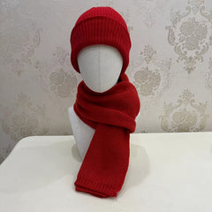 Men's Knitted Hat Scarf Set Warm Wool Hat Scarf