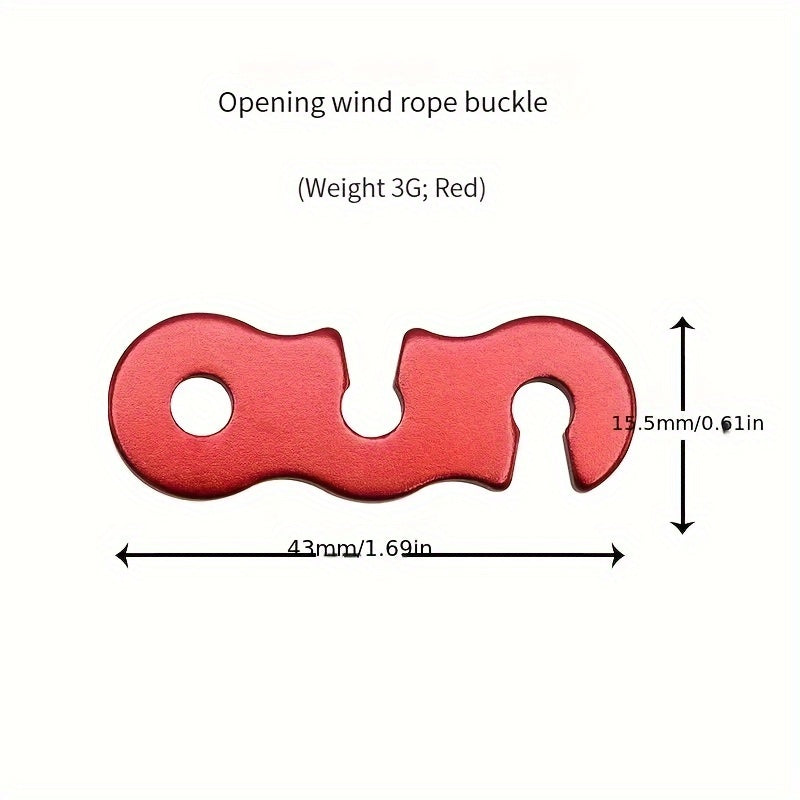 4pcs Tent Canopy Pull Rope Buckle Aluminum Alloy Three-eye Open Rope Buckle