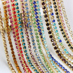 1 Yard 2 5mm Bling Crystal Rhinestone Trim Chain DIY Jewelry Crafts