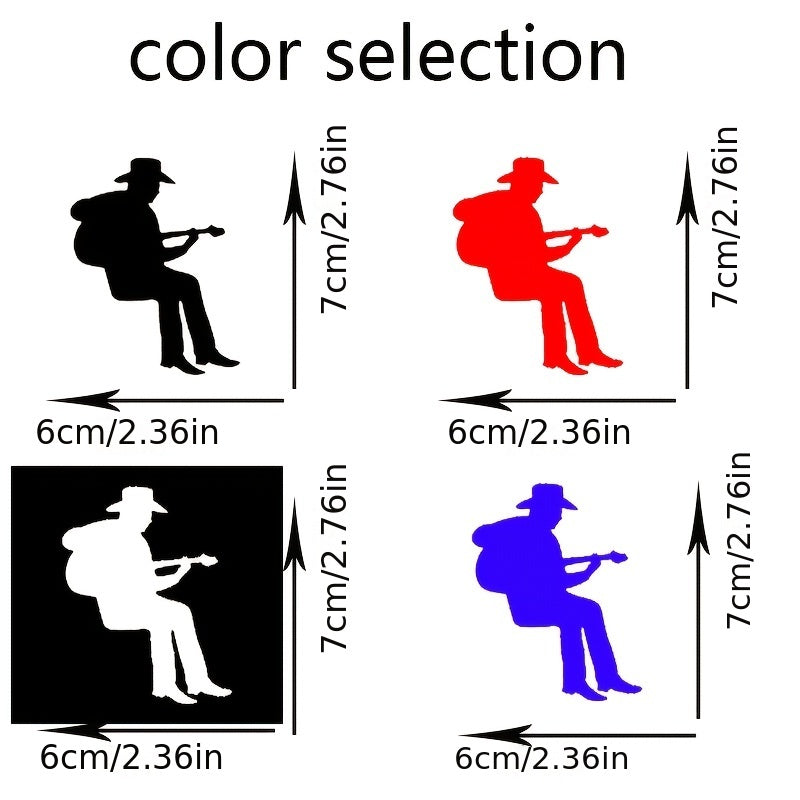 Cowboy Guitar Silhouette Light Switch Sticker Vinyl Music Wall Decor