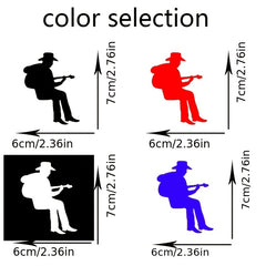 Cowboy Guitar Silhouette Light Switch Sticker Vinyl Music Wall Decor