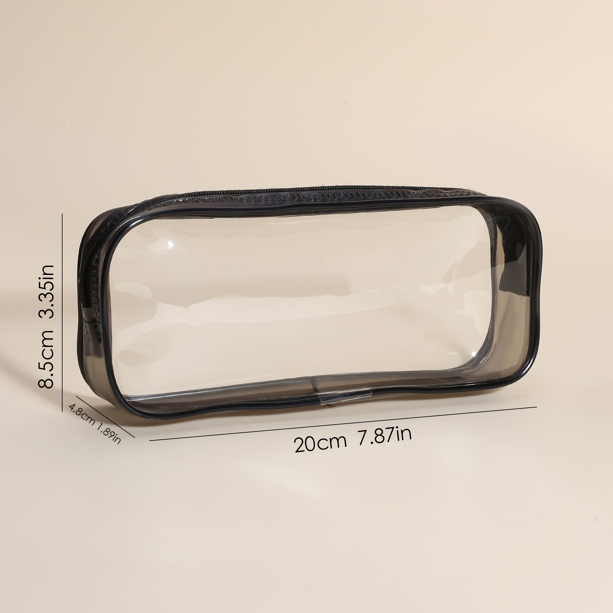 Clear PVC Makeup Pouch with Zipper for Brushes & Cosmetics