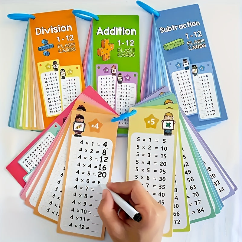 Math Flashcards Set - Addition Subtraction Multiplication Division - Back to Sch