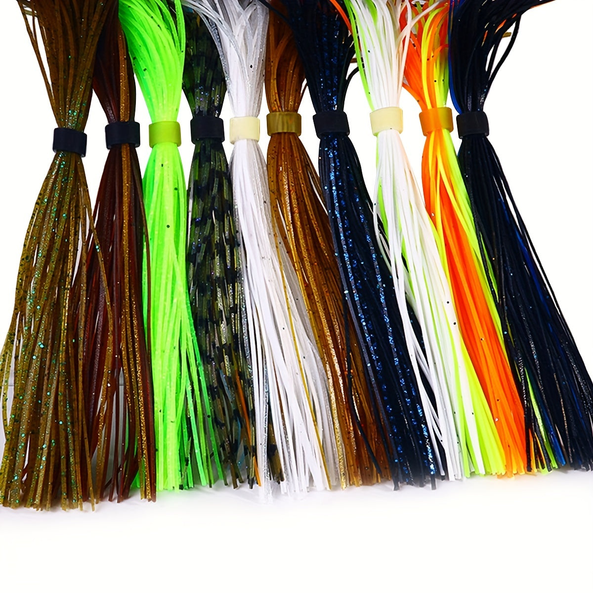 500 Silicone Fishing Line Skirts + 13 Rubber Wires for DIY Lures Bundle