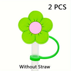 Silicone Flower Straw Lid Set - Reusable Dustproof Plug