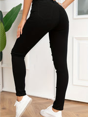 High Rise Skinny Jeans High Strech Casual Denim Pants Women's