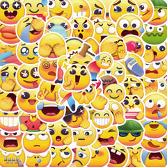 69pcs Yellow Face Expression Graffiti Stickers Waterproof for Luggage Laptop Dec