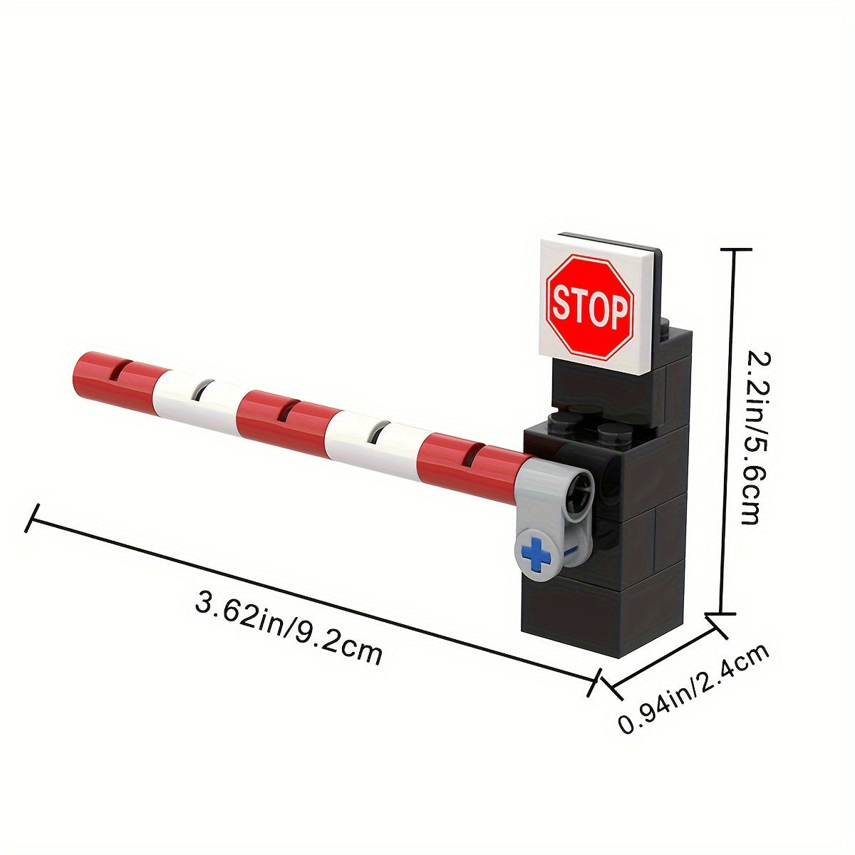 3pcs Train Track Traffic Light Road Signs Building Blocks Railway Crossing Signs