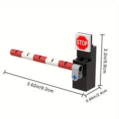 3pcs Train Track Traffic Light Road Signs Building Blocks Railway Crossing Signs