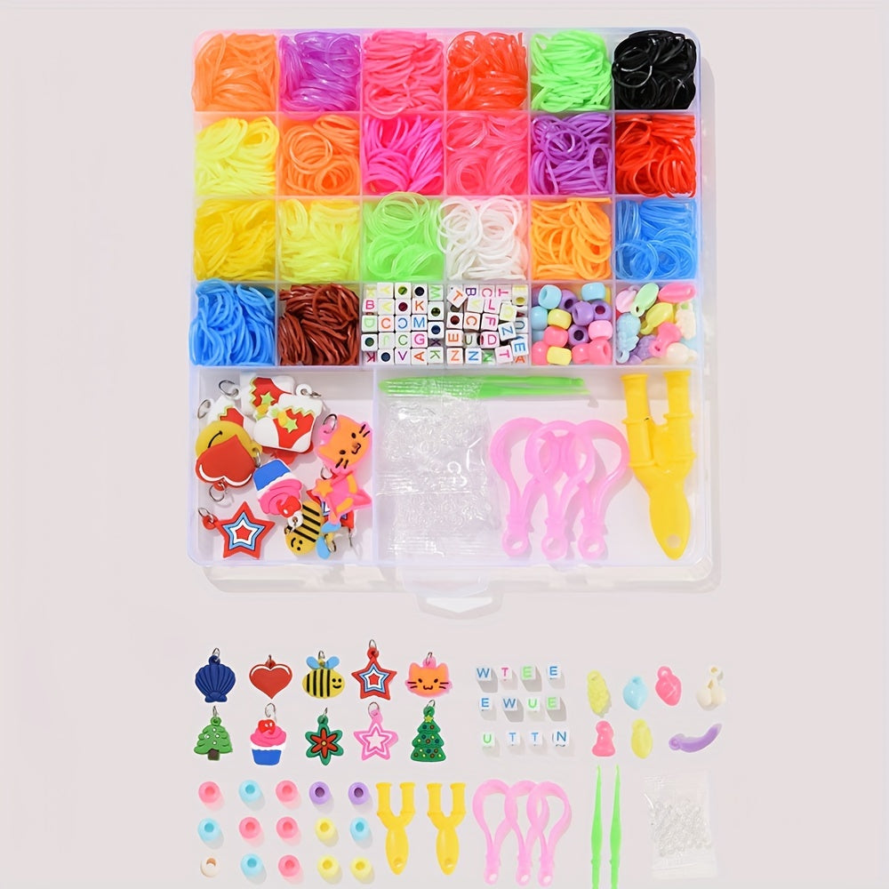 20 Colors Rubber Bands DIY Kit Women Girls Hair Styling Supplies