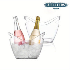 Stainless Steel Ice Bucket Clear Plastic Drink Tub Bar And Restaurant