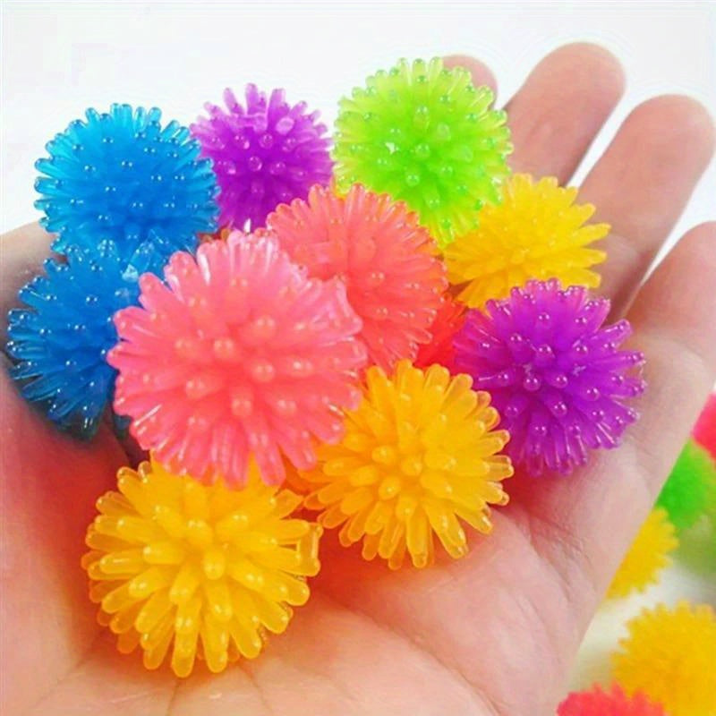 20pcs TPR Mini Burr Ball Sole Massage Balls Sensory Fidget Toys Mixed Colors