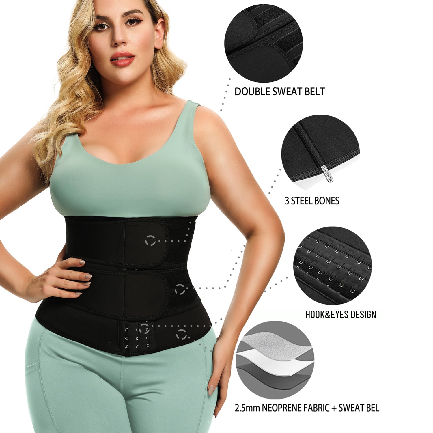 TELALEO Neoprene Waist Trainer - Size Up for a Figure-Enhancing Fit