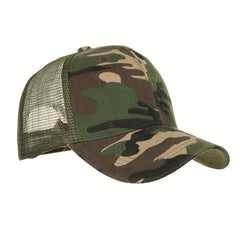 Breathable Camo Trucker Hat for Outdoor Sports and Activities