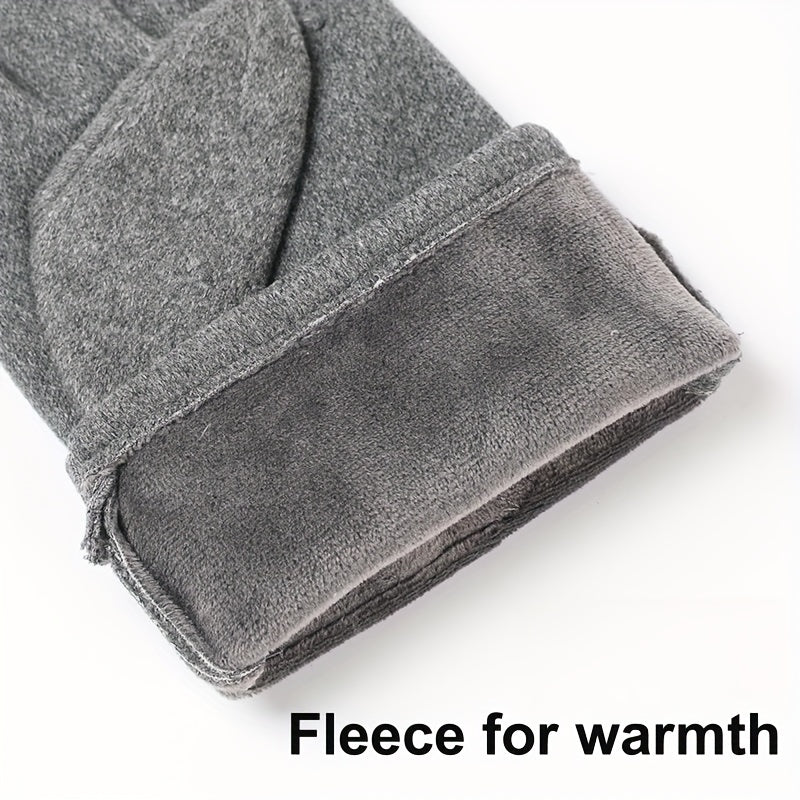Outdoor Rabbit Velvet Touch Screen Gloves Thick Windproof Warm Gloves
