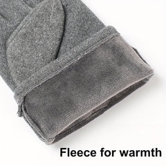 Outdoor Rabbit Velvet Touch Screen Gloves Thick Windproof Warm Gloves
