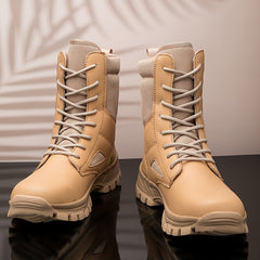 Boy's Military Style Hiking Boots High Top Non Slip Lace Up Durable Winter Shoes