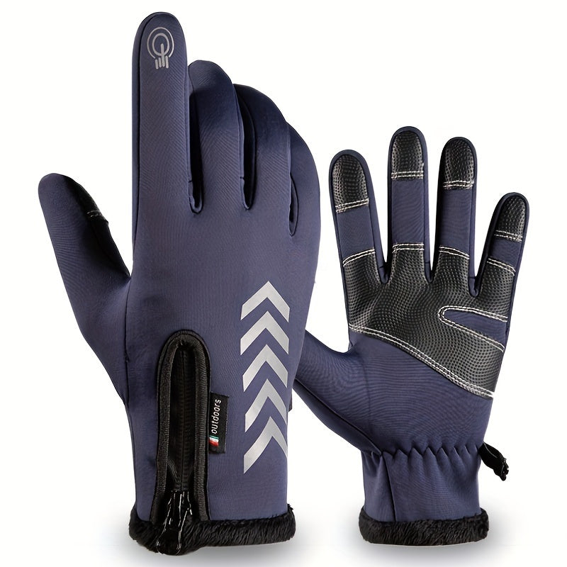 1Pair Waterproof Non-slip Touch Screen Gloves for Outdoor Activities