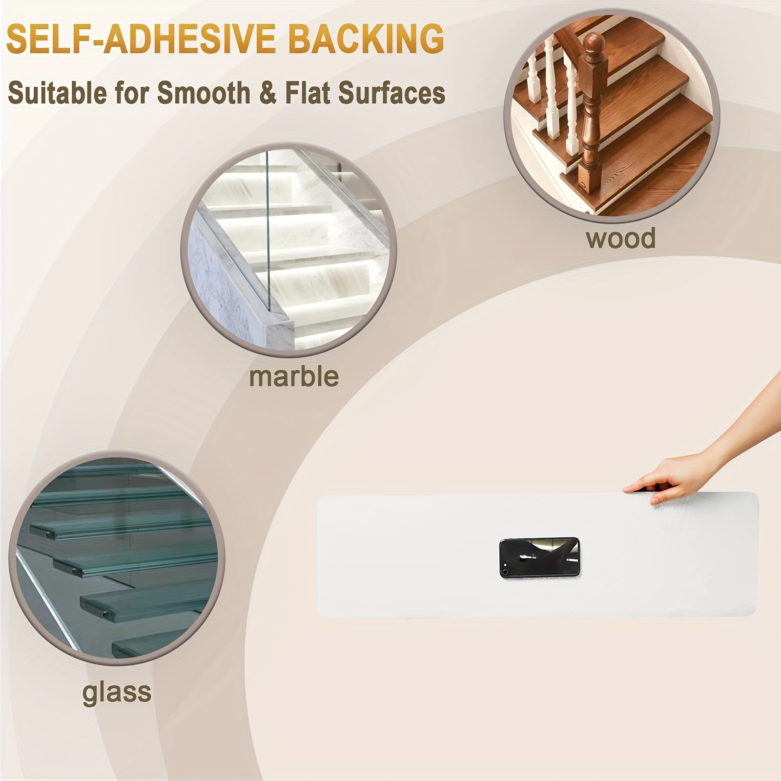 Non Slip Stair Treads for Wooden Steps - Indoor Step Carpet for Stairs