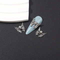 10pcs Halloween Skeleton Rhinestone Nail Charms Set