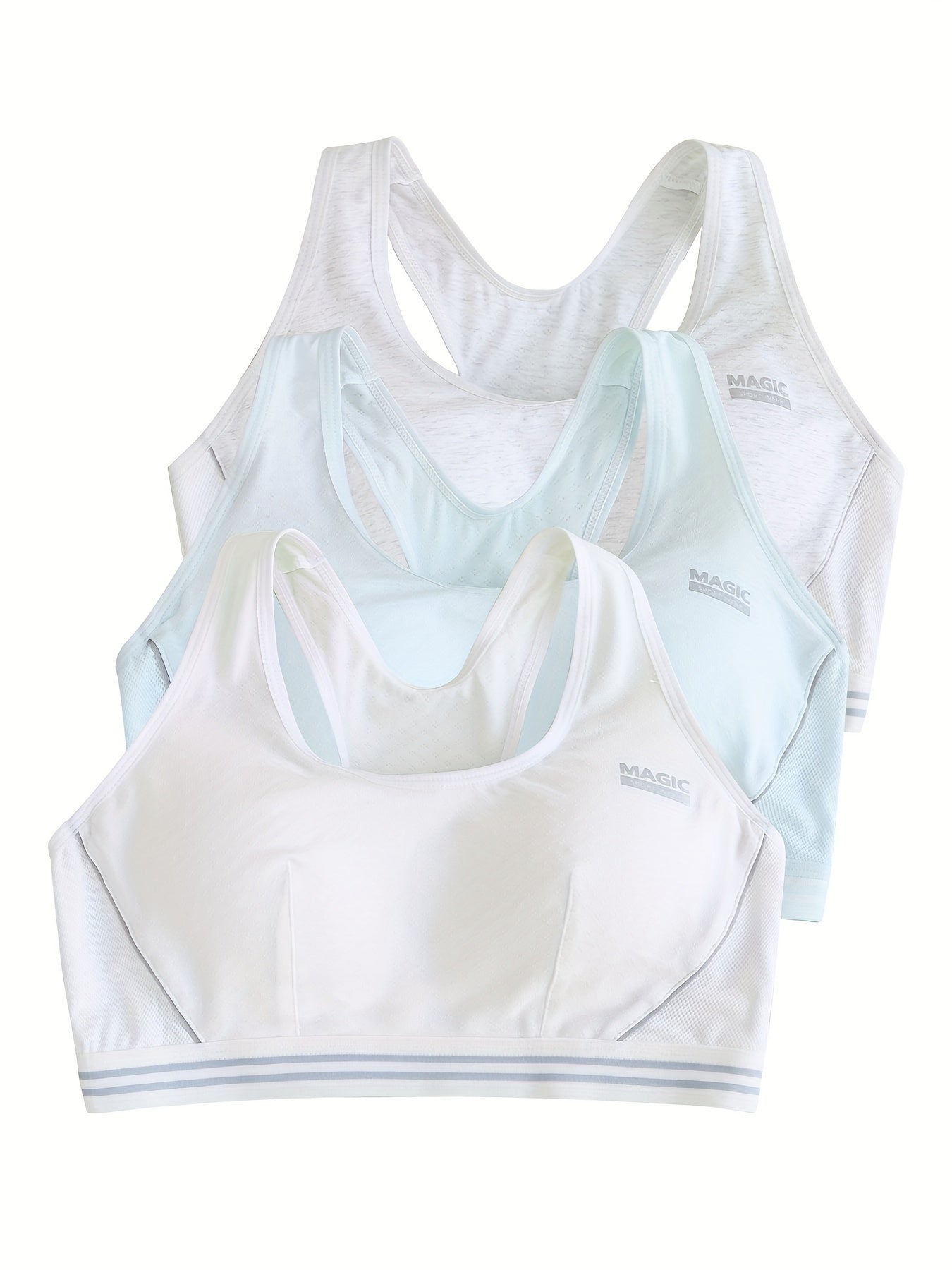 3pcs Seamless Sports Bras Breathable Running Workout Tank Bra