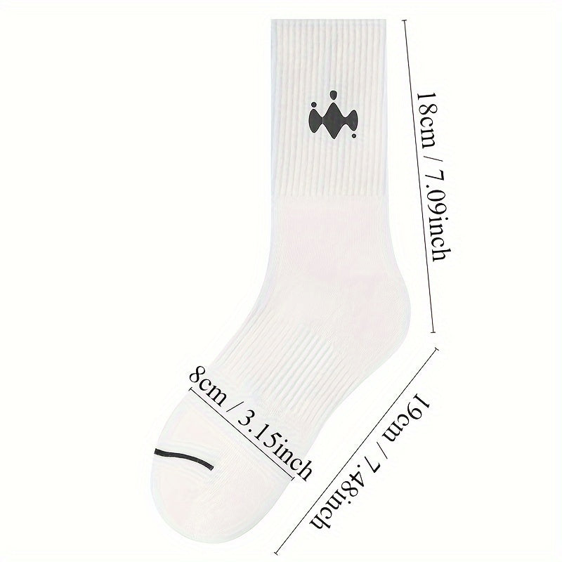 6 Pairs Men's Crew Cotton Socks Spring Autumn