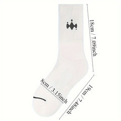 6 Pairs Men's Crew Cotton Socks Spring Autumn