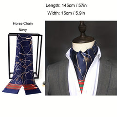 Men's British Retro Suit Shirt Twill Scarf Double layer Business Scarf