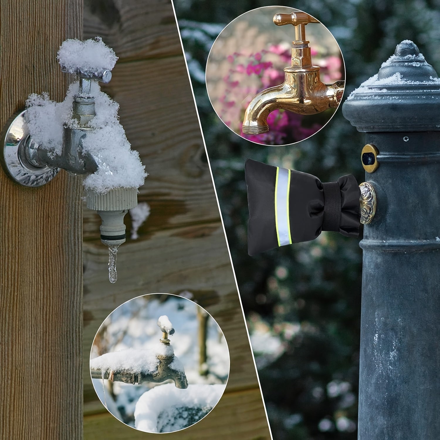 Winter Antifreeze Faucet Cover With Reflective Strip