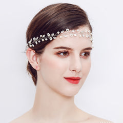 Flower Girls Headpiece Princess Wedding Faux Pearls Rhinestone Headband