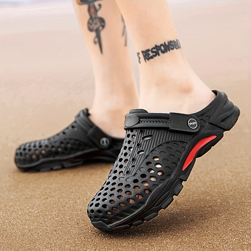 Men's Breathable Slip On Clog Sandals with Strap