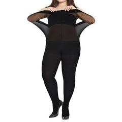 Solid Semi Sheer High Waist Stockings