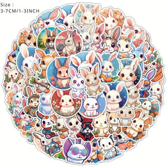 50pcs Bunny Series Stickers for Notebooks Laptops Helmets Desks Water Bottles
