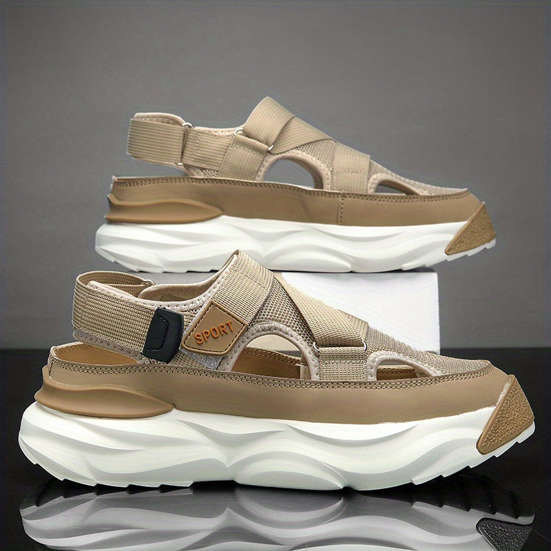 Men's Platform Sandals Hook And Loop Fastener Shoes