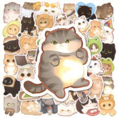50pcs Cat Series Graffiti Stickers for DIY Decoration