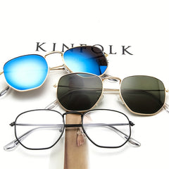 Square Metal Frame Sunglasses Polarized Glasses for Driving
